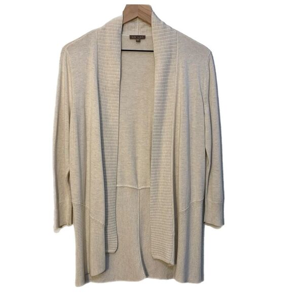 Lilla P Cream Cardigan with Shawl Collar and Relaxed Fit. - Picture 1 of 10